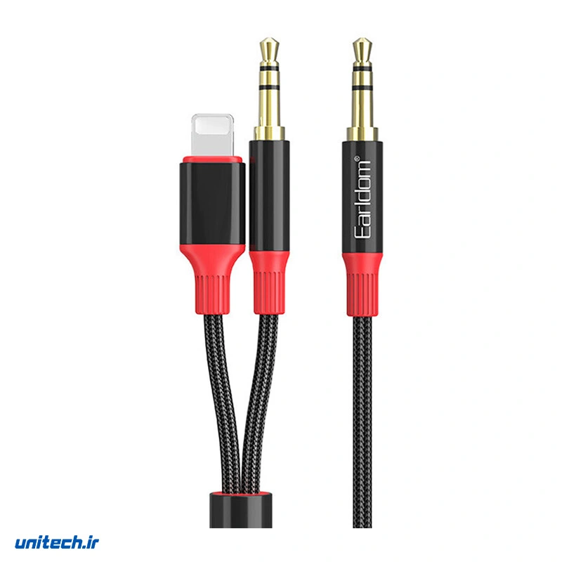 کابل تبدیل AUX به AUXLightning ارلدام مدل ETAUX79 طول 1.2 متر2